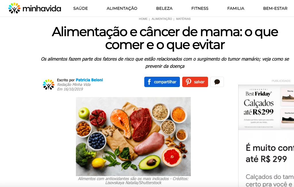 Alimentação e câncer de mama: o que comer e o que evitar