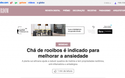 Chá de rooibos é indicado para melhorar a ansiedade